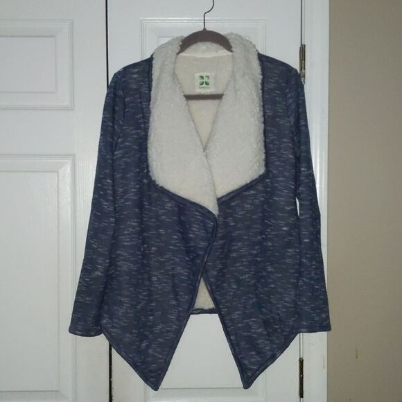 GreenTea Sherpa style space dye open front jacket super cozy Sz S - Picture 1 of 7